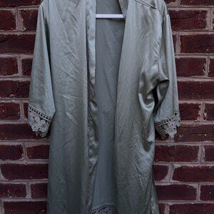 Silk Green Lace Robe
